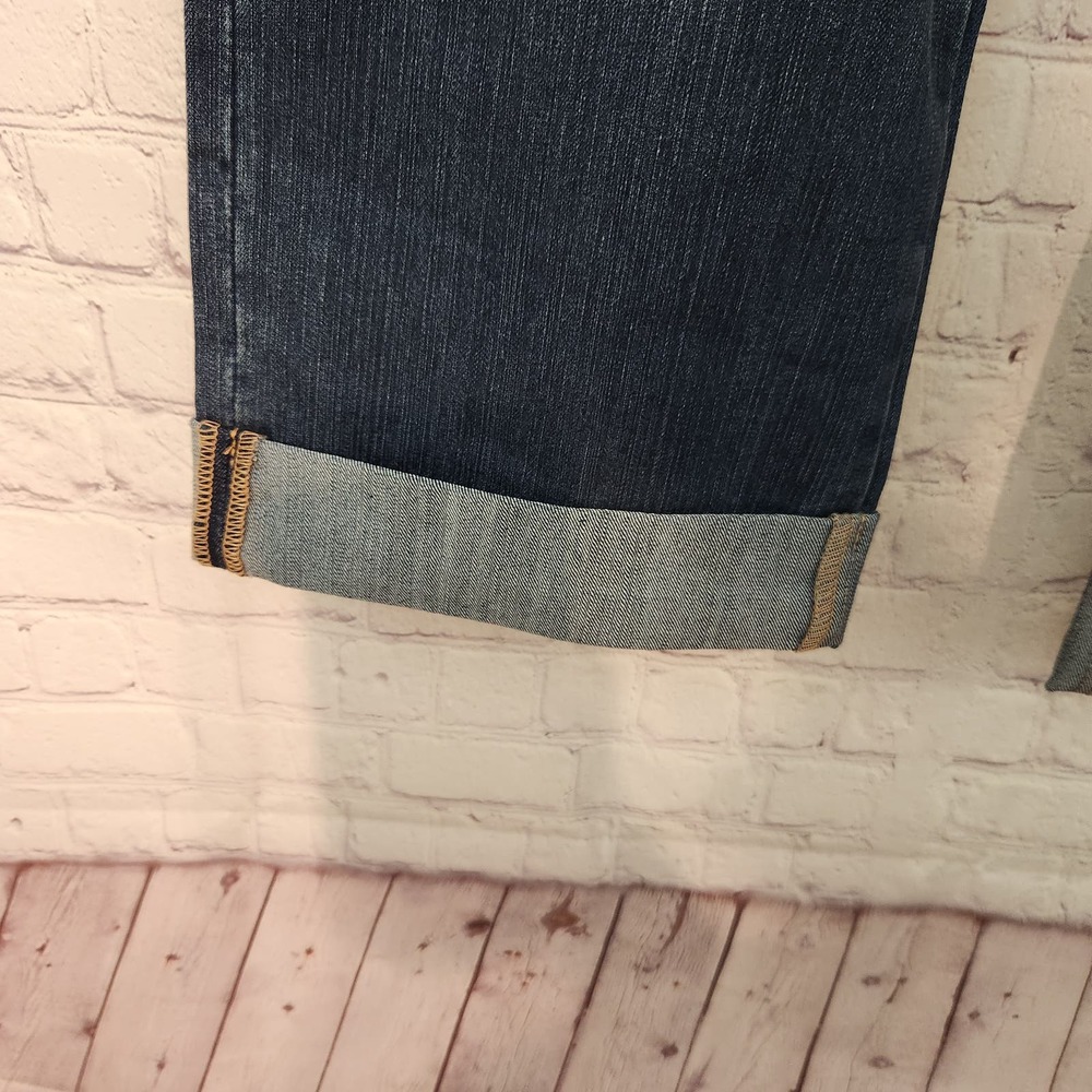 NWT New York & Co Dark Wash Low Rise Crop Straight Cuffed Capri Jeans Women 18 - Picture 3 of 9